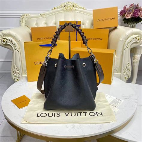 lv perforated bag|Muria Black Leather Bucket Bag, Crossbody Purse .